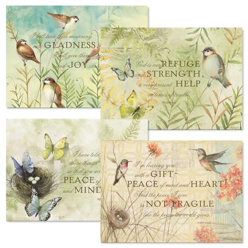 Current Each Passing Day Faith Sympathy Greeting Cards - Set of 8, Susan Winget Birds & Nature, Large 5" x 7", Religious Thinking of You Condolence Cards with Sentiment Inside - color: Each Passing Day