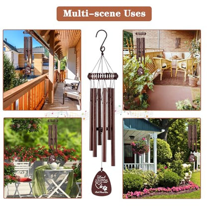 VENBEEL 28" Dog Memorial Wind Chimes, Dog Memorial Gifts, Loss of Pet Sympathy Passing Away Bereavement Remembrance Gift - color: F-wreath-gold