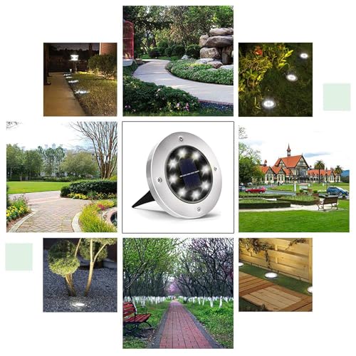 INCX 16 Pack 4.6 Inch Solar Ground Lights Outdoor, Waterproof, Cold White - color: Cold, size: 16 Pack