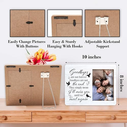 Memorial Pictures Frame, Goodbyes Are Not Forever Goodbye Are Not The End Photo Frame, Sympathy Gifts For Loss Of Loved One, Farmhouse Home Living Room Bedroom Decoration -b33
