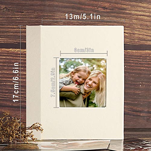 Ywlake Photo Album 4x6 50 Pockets 2 Packs, Small Mini Capacity Leather Photo Albums, Each Pack Holds 50 Top Loader Vertical Only Pictures Beige - color: Beige, size: 50 Photos/2PK
