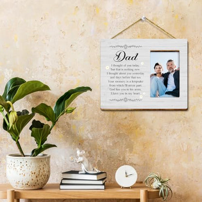 Memory Gifts for Loss of Dad,Condolences Memorial Sympathy Gifts for Loss of Dad Loved One,I Thought of You Today Dad Wood Picture Frame - style: Dad-3