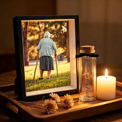 Memorial Gift Picture Frame for Loss of Loved One, Mother, Father, Grandpa, Grandma，Friend,In Loving Memory Keepsake Frame, Bereavement Sympathy Gifts (Black) - color: Black