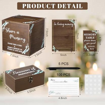 Gilprop 113 Pcs Celebration of Life Share a Memory Cards Set, Greenery - style: Greenery