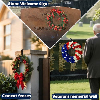 BEISE Wreath Hanger for Headstone, Adjustable 6"- 11", Black 2 Pack - color: Black, size: 2 Pack
