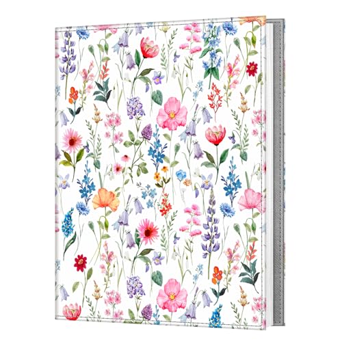 Fintie Photo Album for 8x10 Photos, 52 Pockets Vegan Leather Memory Book | Premium Cover Picture Book, For Family/Wedding/Couples Keepsakes, Anniversary Photos & Artwork Collection, Flower Fantasy - color: flower fantasy