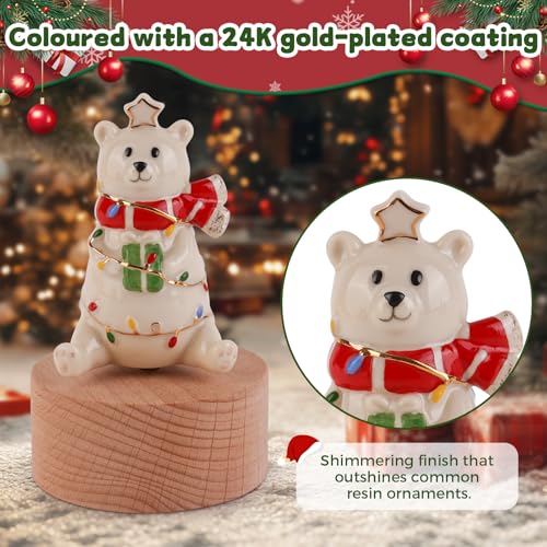 Music Box Figurine, Sculpted Hand-Painted Musical Figure Plays You are Jingle Bells Tune Christmas Anniversary, Birthday Gifts for Daughter Son Mom Dad Kids (Bear) - color: Bear