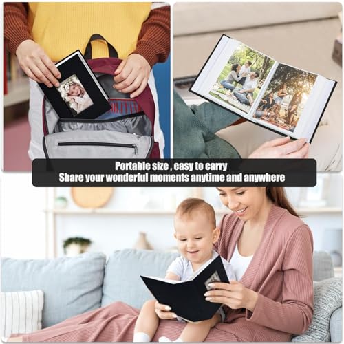 Photo Album 4x6 100 Pockets, Linen Cover Top Loader Vertical, Slip-in Picture Black Pockets Albums for Wedding, Family, Anniversary, Baby, Vacation - color: Black, size: 100 Pockets