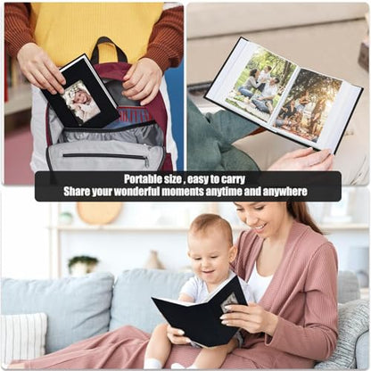 Photo Album 4x6 100 Pockets, Linen Cover Top Loader Vertical, Slip-in Picture Black Pockets Albums for Wedding, Family, Anniversary, Baby, Vacation - color: Black, size: 100 Pockets