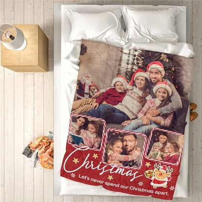M YESCUSTOM Christmas Family Blanket Custom with 4 Photos Personalized Throw Blanket for Best Friend Custom Photo Blanket Gift for Christmas Funny Xmas Gift for Women Men Him&her - color: Style 26