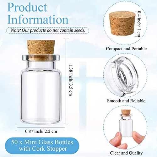 Fumete 150 Pcs Funeral Favors Include 50 Celebration of Life Prayer Cards 50 Memorial Seeds Glass Bottles with Cork Stopper (No Seeds) 50 Organza Bags for Loss of Loved One