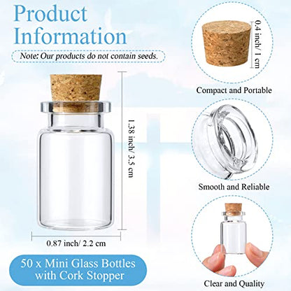 Fumete 150 Pcs Funeral Favors Include 50 Celebration of Life Prayer Cards 50 Memorial Seeds Glass Bottles with Cork Stopper (No Seeds) 50 Organza Bags for Loss of Loved One
