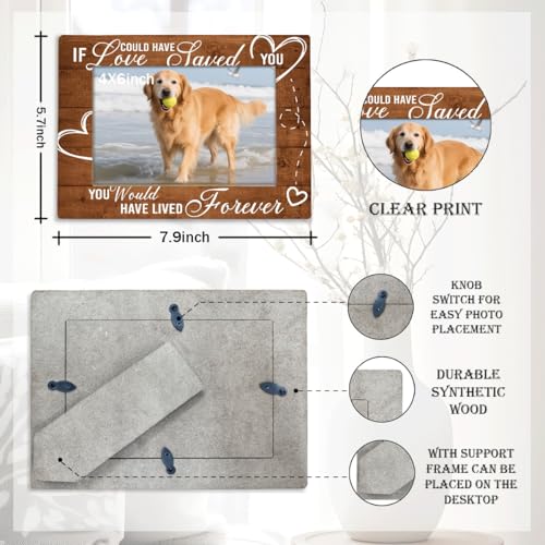 Dog Pet Picture Frame, If Love Could Have Saved You, Miss You Photo Frame for Dogs Cats Owners, Sympathy Gifts, Memorial Gift for Loss of Dog and Pet Remembrance 7.9 * 5.7inches - color: Style 6