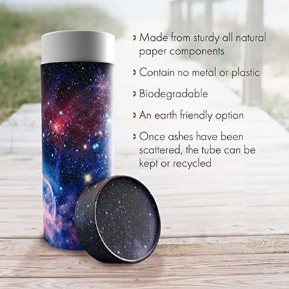 Cosmic Scattering Urn - Biodegradable Urns for Adult Ashes - Funeral, Burial, Niche, Columbarium - Medium - color: Cosmic, size: Medium 10"x4"