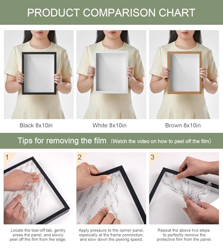 8x10 Shadow Box Frame with Thickened Acrylic Panel & Pins - color: Wood Color+foam Back+foam Packaging, size: 8x10