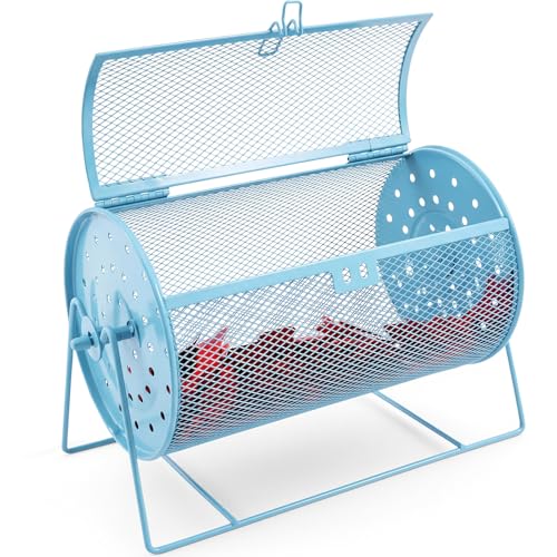 Teenyyou Raffle Drum Holds 600 Tickets, Metal Ticket Wheel Spinner with Stand, Raffle Tickets Cage for Games Events, Parties, School Drawings(Integrated Rotary,Blue,7.09" X 4.72", Small) - color: Blue, size: 7.09" X 4.72", Small, style: Integrated Rotary