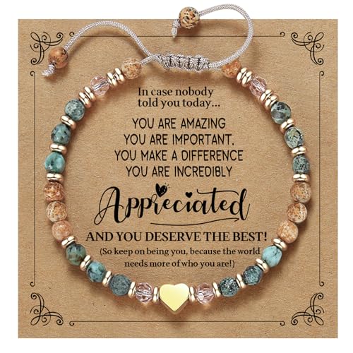yupoxiu Natural Stone Bracelets - Inspirational Birthday Gifts for Women | Thinking of You & Get Well Soon Gifts for Women, Unique Jewelry Gift for Friend, Sister, Her - style: B-Appreciated