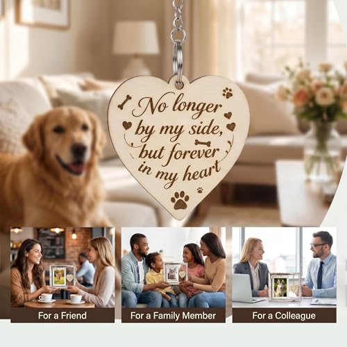 Dog Memorial Gifts for Loss of Dog - White 4x6 Rotating Wooden Picture Frame - Pet Memorial Gifts - Loss of Cat Sympathy Bereavement Remembrance Gift - color: White