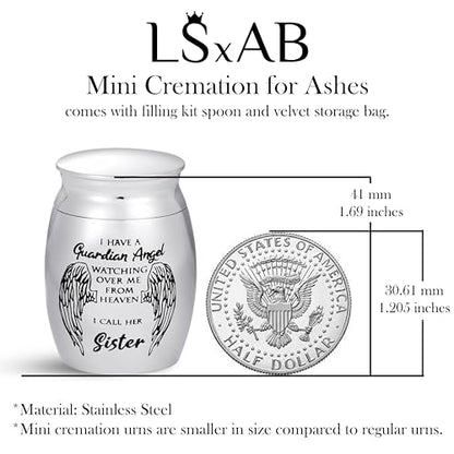 Mini Urn for Ashes Men I Have a Guardian Angel Watching Over Me from Heaven I Call Him Brother - size: Brother