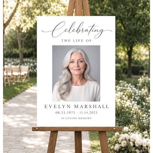 Personalized Funeral Celebration Of Life Welcome Sign #12 - color: Style 12