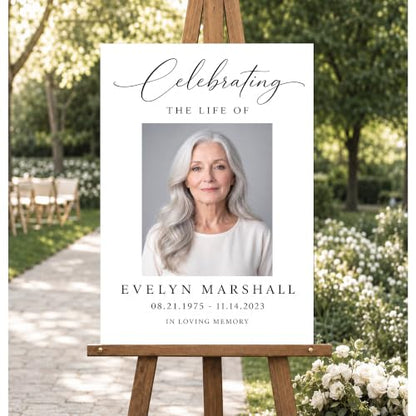 Personalized Funeral Celebration Of Life Welcome Sign #12 - color: Style 12