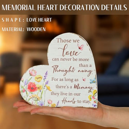 Yookeer Sympathy Gift Memorial Heart Present for Loss of Loved One Bereavement Gift Bereavement Sign Grieving Decorative Plaque for Loss of Deceased Father Mother Son Brother Condolence (Wildflower) - style: Wildflower