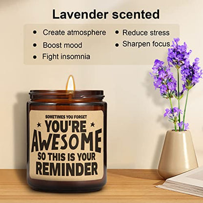 Scented Candle Gifts for Women, Her - Inspirational, Cheer Up Gift - color: You Are Awesome