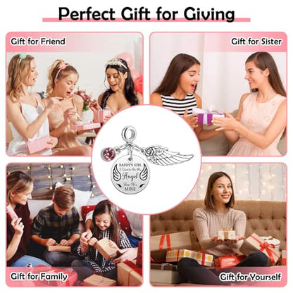 Heigebi Memorial Gifts for Loss of Dad Dangle Charms for Bracelets Necklace In Memory of Daddy Remembrance Keepsake Jewelry for Daughter Son Loss of Father Sympathy Bereavement Gifts