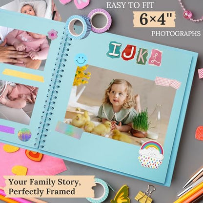 Scrapbook Photo Album 8"x8" 20 Sheets 40 Pages Hardcover Kraft Paper Blue - color: Blue, size: 8"x8" 20 Sheets