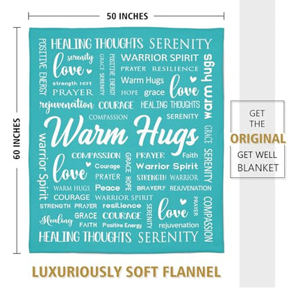 Warm Hugs Healing Blanket, Get Well Gifts for Women Men | Cancer Care, After Surgery, Thinking of You Gift, Sympathy Inspirational Blankets, Soft Throw Blanket 50" x 60" - color: Green, size: 50"x60"