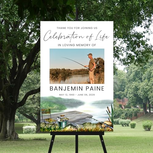 Personalized Funeral Welcome Sign, Minimalist Celebration Of Life Memory Poster, In Loving Memory Welcome Sign, Funeral Favors, Celebration Of Life Decorations, Memorial Decorations #2 - color: Funeral #3
