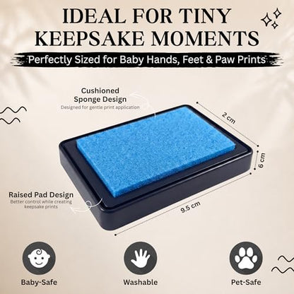 ReignDrop Baby Ink Pad for Hand and Footprints, Non-Toxic Acid-Free Keepsake Kit, Smudge-Proof Archival Ink Wipes Off Skin, for Scrapbook, Photo Album, Frames & Pet Paws, Baby Gift (Sky Blue) - color: Sky Blue