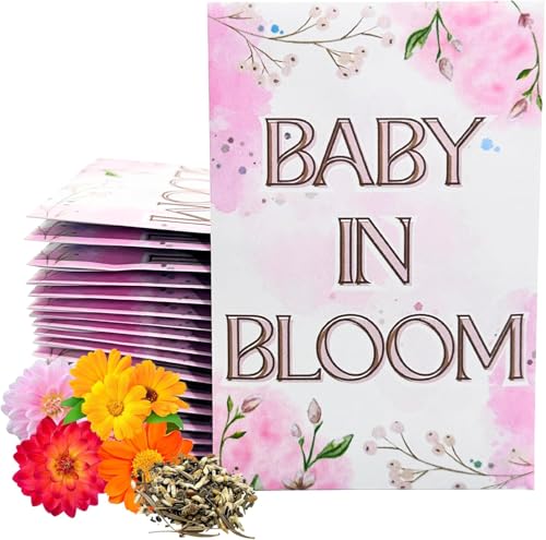 Wildflower Seed Packets Baby in Bloom Baby Shower Party Favors (Pack of 30) - Wildflower Seed Packet Favors Gift Pink Girl - color: Pink Standard