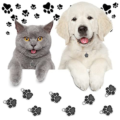 Junkin 120 Pieces Dog Paw Print Charms Animal Footprint Pendants 15x12 mm Metal Puppy Prints Charms for Jewelry Making DIY Necklace Bracelet(Ancient Silver)
