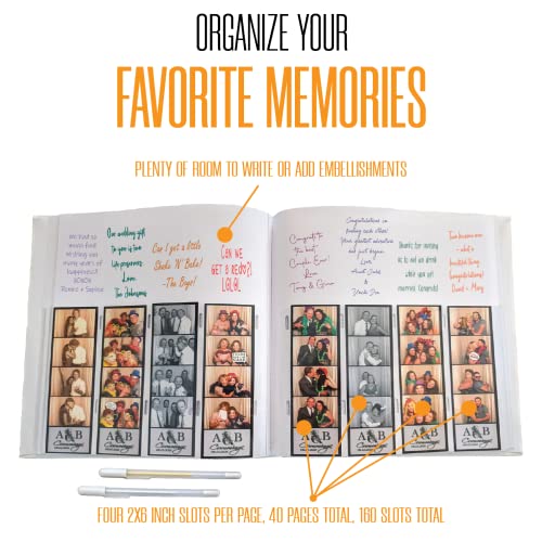 2x6 Strip Album, White Cover White Pages, 2 Gel Pens, 5pk - color: White, size: 5