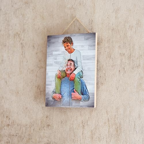 Custom Photo Printed on Wood Home Wall Decor Personalized Picture Frames - color: Pastel Design