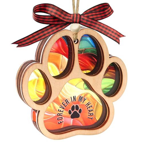 Pet Paw Print KeepSake Dog Memorial Suncatcher – Pet Fur Keepsake for Dog Hair, pet Hair Memorial keepsake - color: Miarita- Dog Keepsake Box