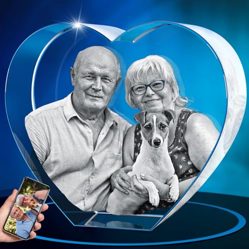 ArtPix 3D Crystal Photo, Personalized Gifts for Women, Wife, Her, Him, Men, Mom, Great Customized Gift With Your Own Photo - Anniversary, Wedding, Birthday - Custom Glass 3D Laser Etched Picture Frame - size: Medium
