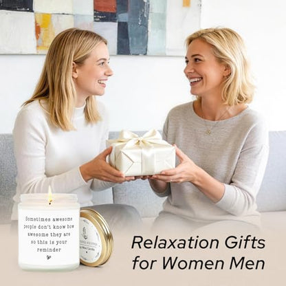 Gifts for Women Men, Inspirational Thank You Gifts Candle 7Oz | Friendship, Thank You Gift, Birthday Gift for Woman Man Friend Teacher Mom Girlfriend Sister, You Are Awesome Candle Lavender - color: Awesome Reminder Candle
