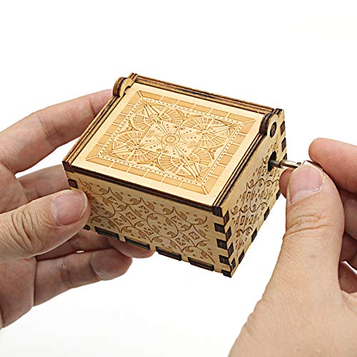 Can't Help Falling in Love Wood Music Box, Antique Engraved Music Boxes | Wooden Music Box Gifts for Lover, Boyfriend, Girlfriend, Husband,Wife (WOOD) - color: Wood
