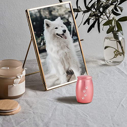2.67 Inches Pink Small Keepsake Pet Urns for Dog Cats Ashes/Hair - color: Rose Gold