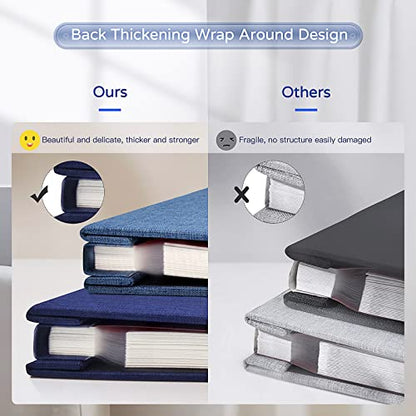 Popotop Large Photo Album Self Adhesive 4x6 5x7 8x10 Scrapbook Album DIY Picture Book,Gifts for Mom,Family Baby and Wedding,with Metal Pen and Plastic Board - color: Dark blue, size: 11.5"x10.6"40pages