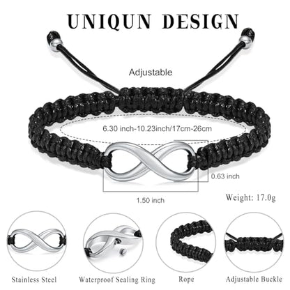 Minicremation Cremation Bracelet for Ashes Infinity Memorial Jewelry Urn Bracelet Braided Rope Adjustable Keepsake Bangle for Women Men - color: Customize