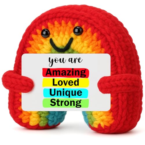 BuiltFit Birthday Inspirational Gifts for Women - You are Amazing, Crochet Rainbow Birthday Graduation Motivational Appreciation Gifts for College Student Her Him Men Coworker Boss Nurse Week - color: Rainbow Amazing