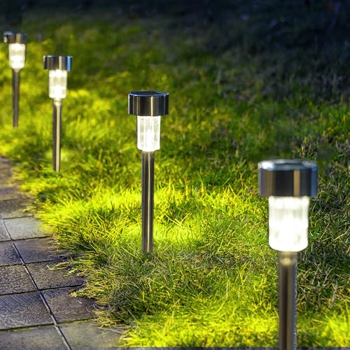 GIGALUMI Outdoor Waterproof Solar Pathway Lights, 20 Pack Cold White - color: Cold White, size: 20 PACK