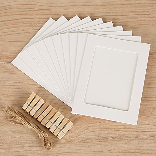 Loxuezx Cardboard Picture Frames, 4x6 Paper Photo Frame Collage Wall Decor, Photo String with Clips, Black 10.2x15.2cm - color: Black 30P