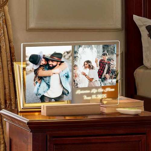 LOUISMIAA Custom Picture Frames Light,Personalized Photo Frame with Night Light,Customized Picture Frame,Personalized Anniversary Birthday Valentine's Day Gifts for Women Men Same Day Shiping - color: Style 5