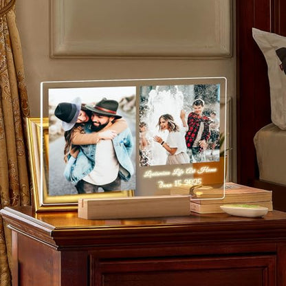LOUISMIAA Custom Picture Frames Light,Personalized Photo Frame with Night Light,Customized Picture Frame,Personalized Anniversary Birthday Valentine's Day Gifts for Women Men Same Day Shiping - color: Style 5