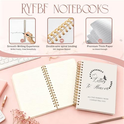 Memorial Gifts Grief Journal for Women, Sympathy Gifts for Loss of Loved One Notebook, Grief Bereavement Gift, Letters to Heaven Hardcover Notebook 5.5x8.3 Inch - color: Letters