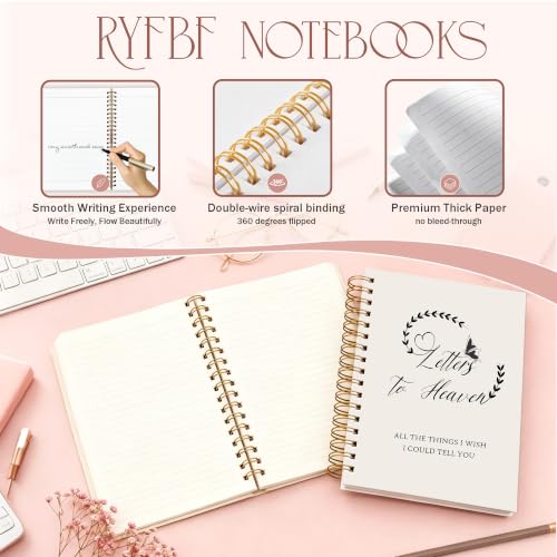 Memorial Gifts Grief Journal for Women, Sympathy Gifts for Loss of Loved One Notebook, Grief Bereavement Gift, Letters to Heaven Hardcover Notebook 5.5x8.3 Inch - color: Letters